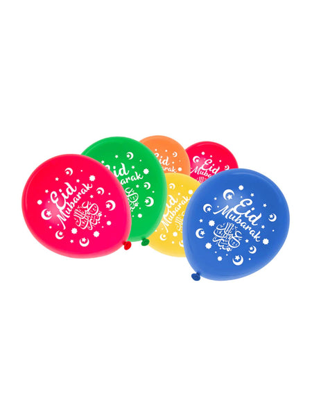Balloons - Multicolour - 'Eid Mubarak' - Pack of 15
