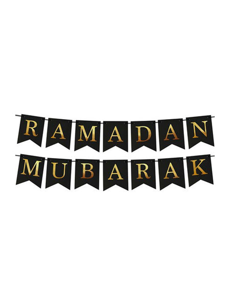 Banner - 'Ramadan Mubarak' - Black and Gold