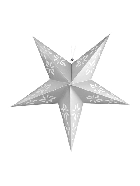 Paisley Large Silver & White Paper Hanging Star Eid & Ramadan Decoration