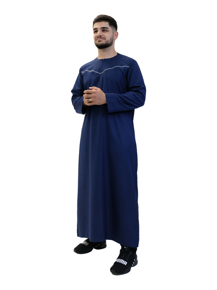 Islamic Impressions Mens Omani Thobe - Long Sleeve - V Design - Islamic Impressions