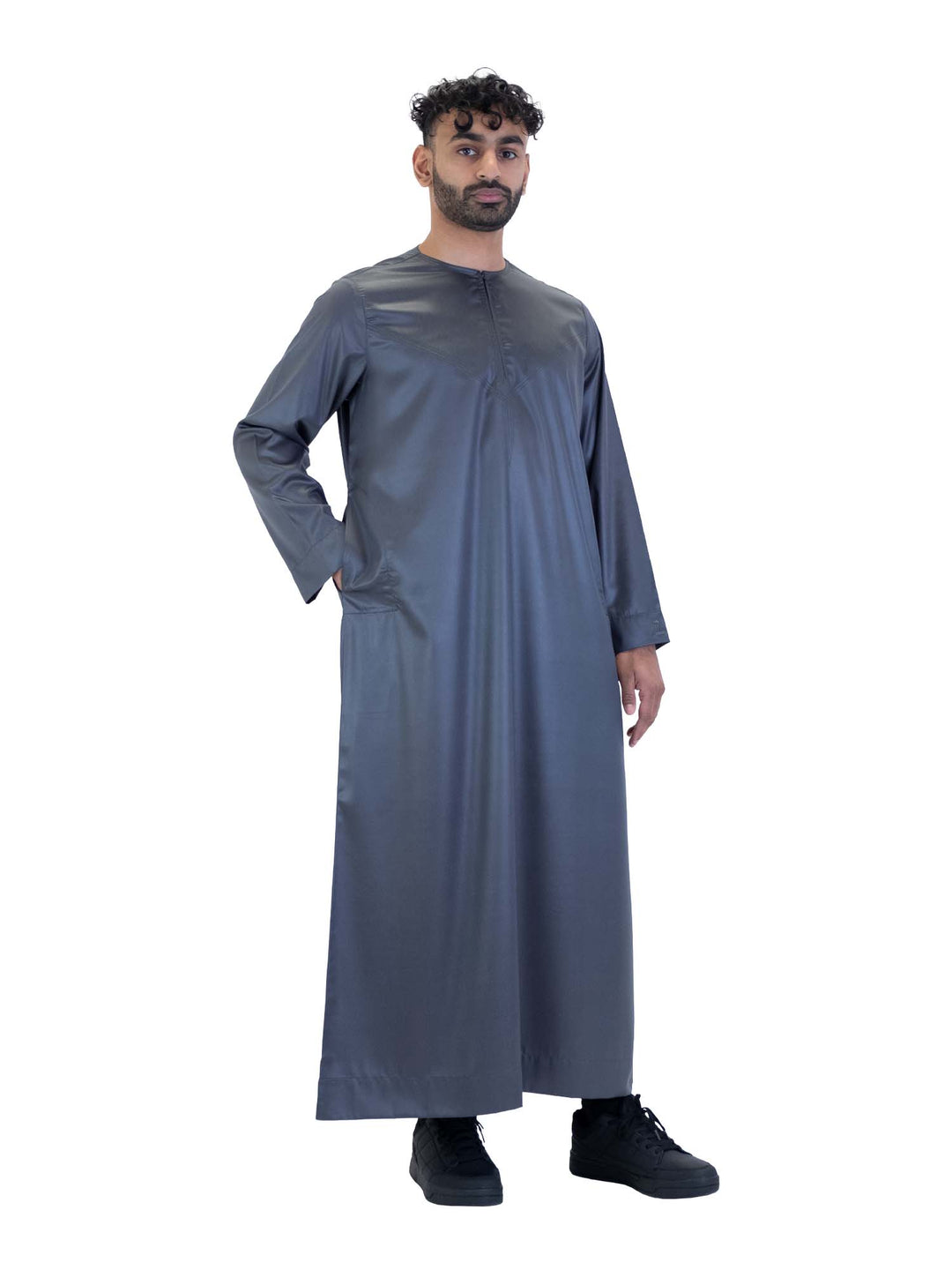 ثوب حريري للرجال من Islam Impressions بسحاب - كم كامل