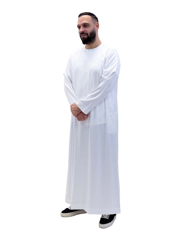 Islamic Impressions Men's Silky Thobe With Zip - Full Sleeve