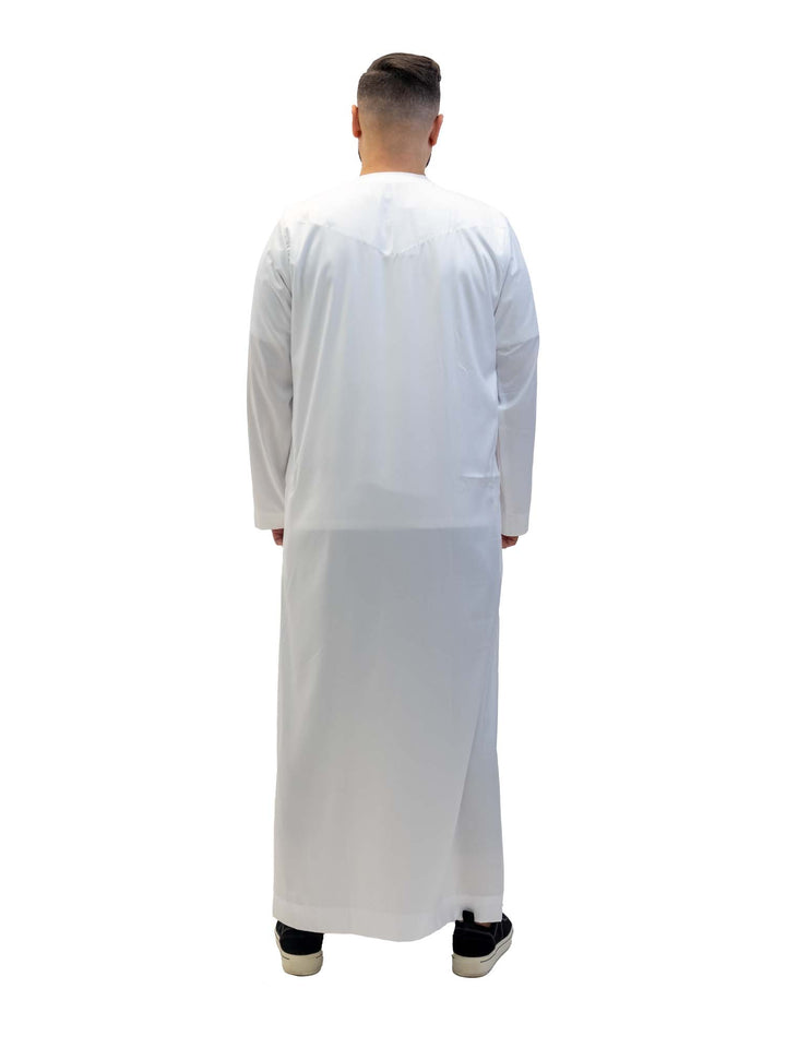 Islamic Impressions Men's Silky Thobe With Zip - Full Sleeve