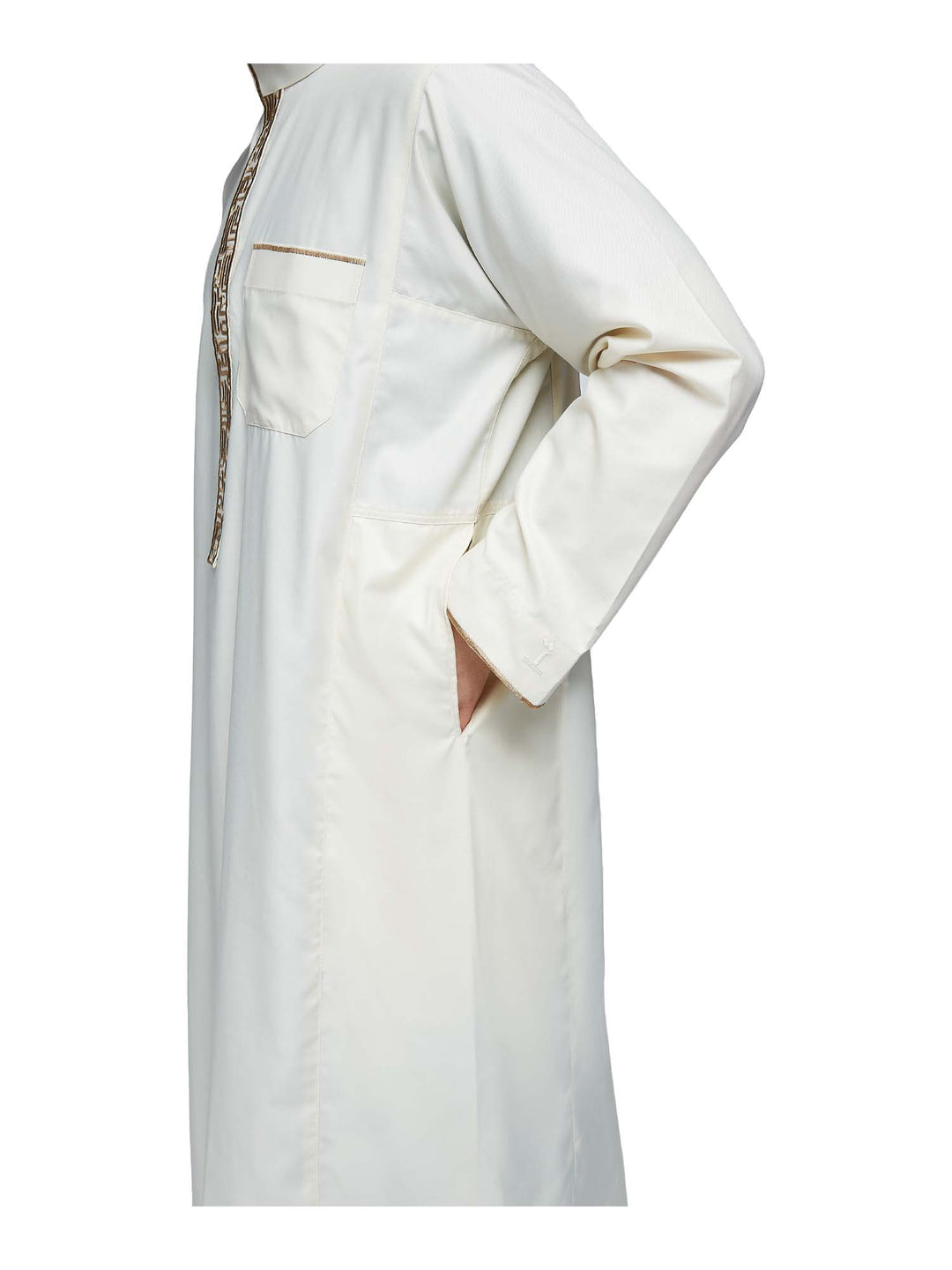 Islamic Impressions Men's Embroidered Thobe with Collar - Sultan Collection