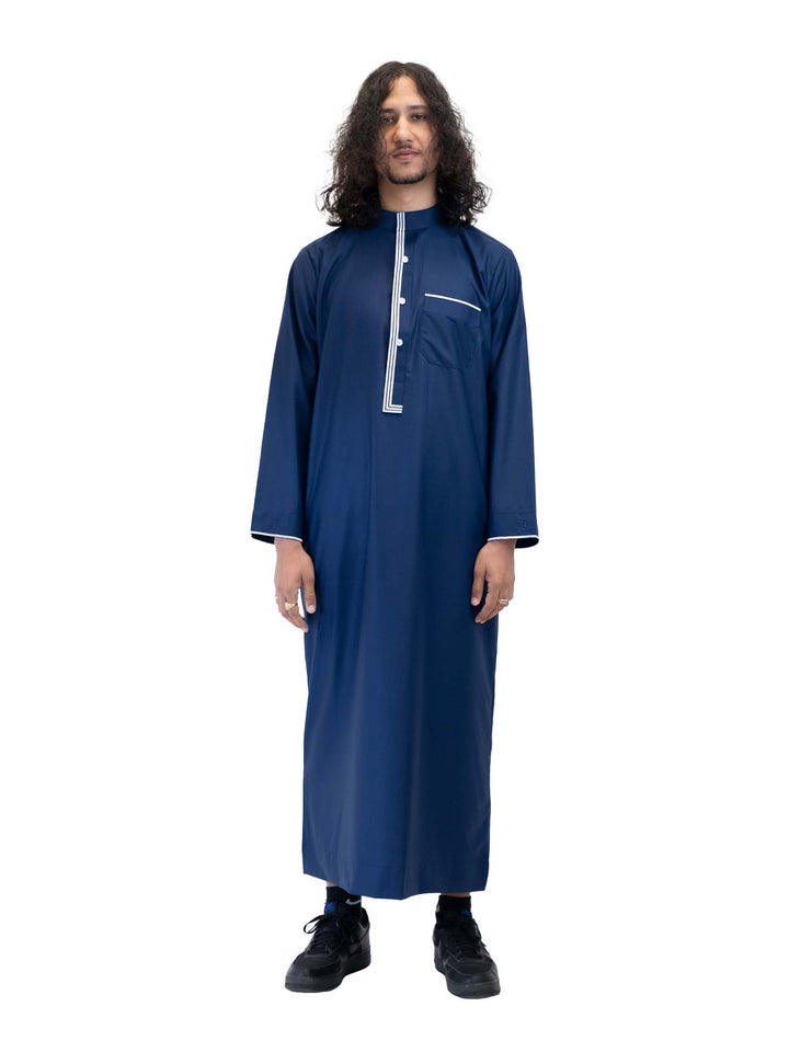 ثوب رجالي انطباعات إسلامية - ياقة مريحة "مجموعة سليمان"
