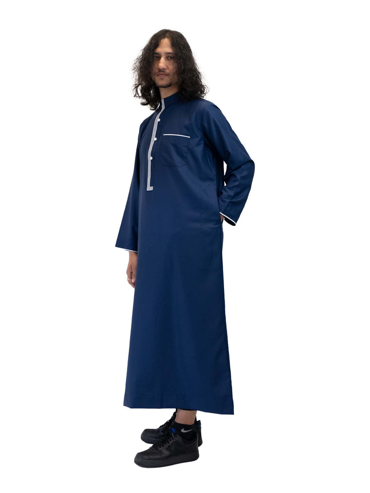 ثوب رجالي انطباعات إسلامية - ياقة مريحة "مجموعة سليمان"