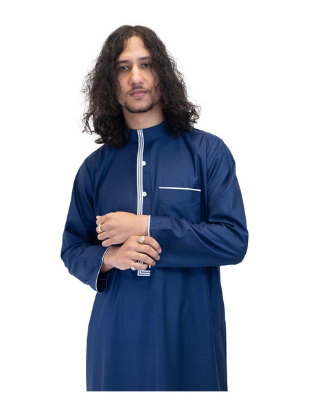 Islamic Impressions Men's Thobe - Relaxed Collar "Sulaiman Collection"