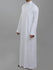 Genuine Al Aseel Saudi Thobe With Collar - Full Sleeve - White (Exposed Buttons) - Islamic Impressions