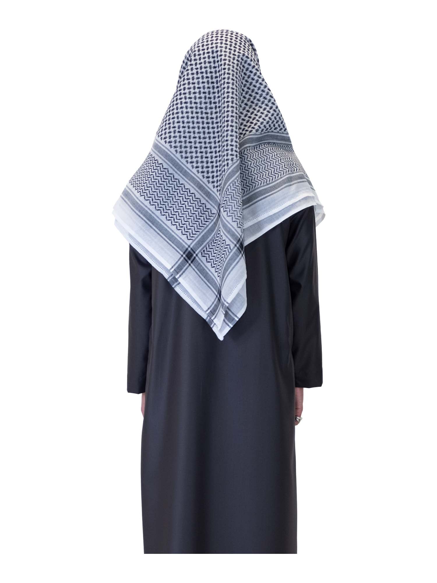 Islamic Impressions - Men's Arab Style Scarf - Black & White