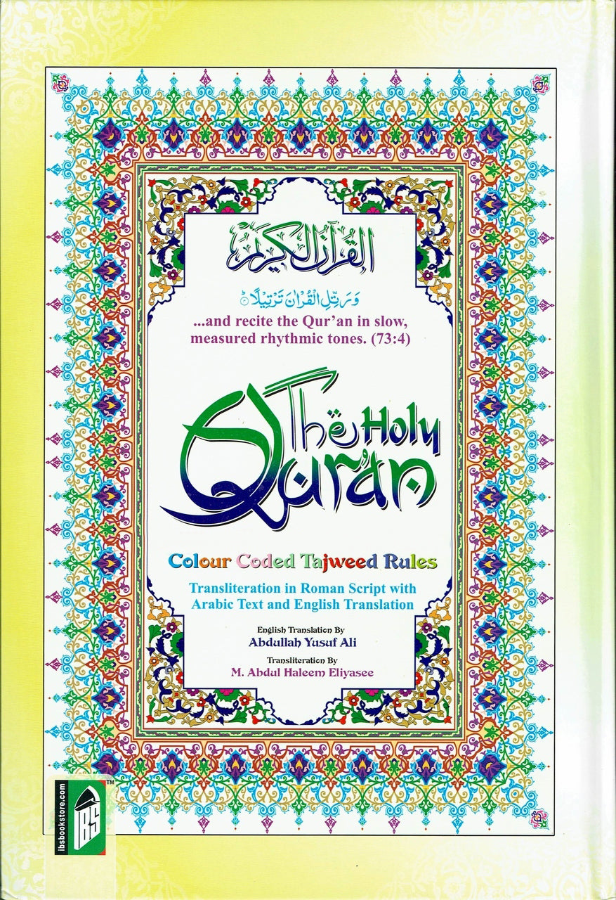 The Holy Quran - Indo Pak - Colour Coded Tajweed Rules -English Transliteration/Translation ~A4 - Islamic Impressions