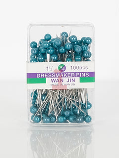 Turquoise scarf and dressmaker pins pack of 100
