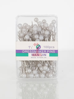 White scarf and dressmaker pins pack of 100