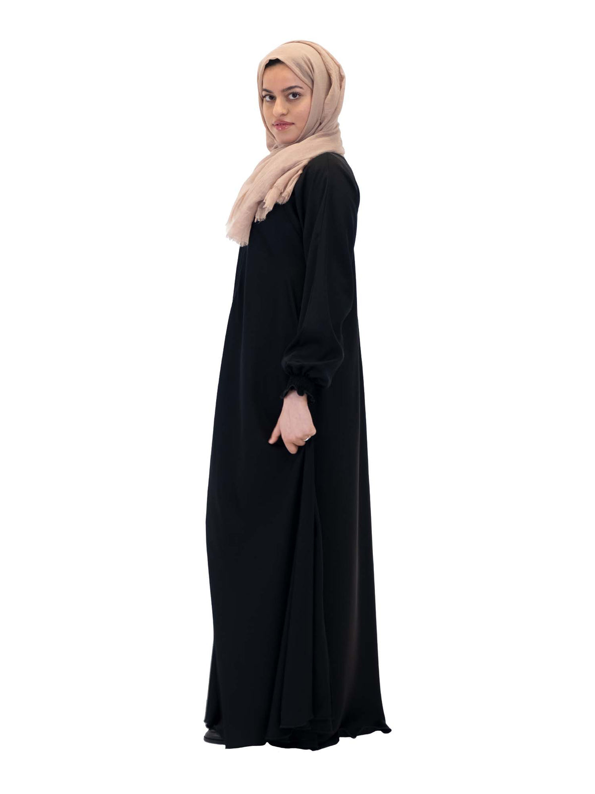 Black Side Zip Abaya, 3