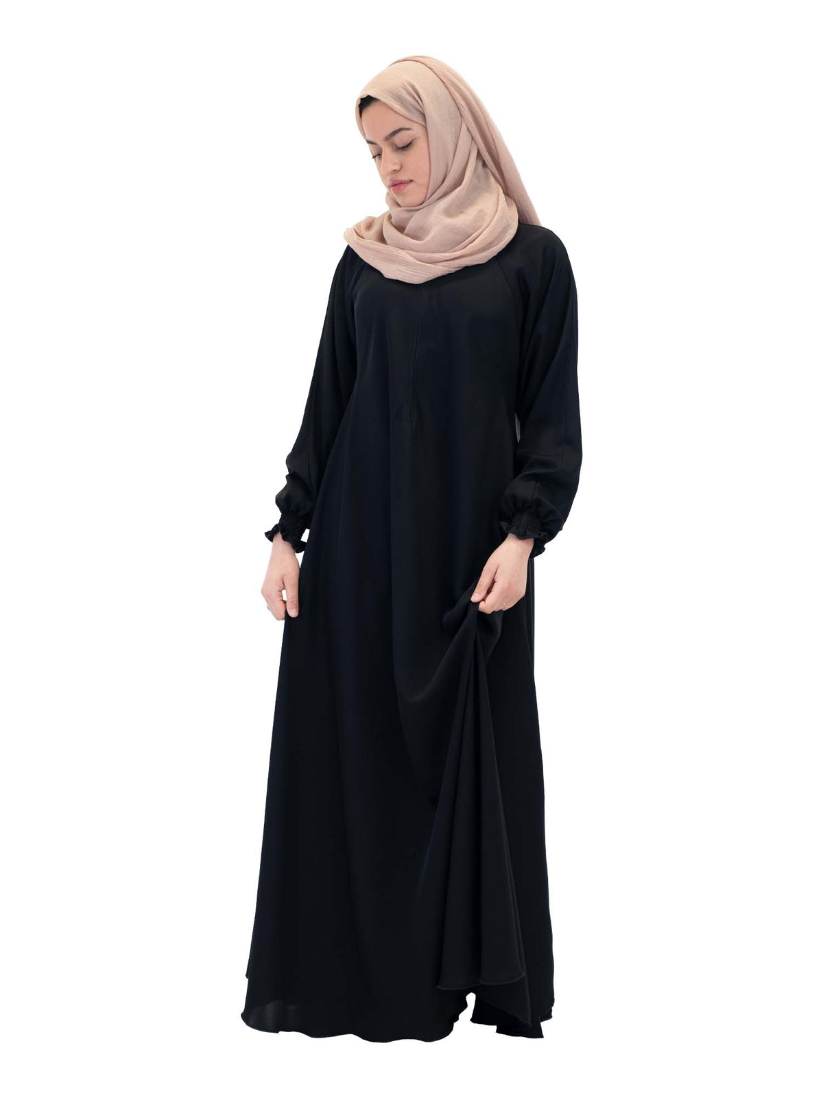 Black Side Zip Abaya, 4