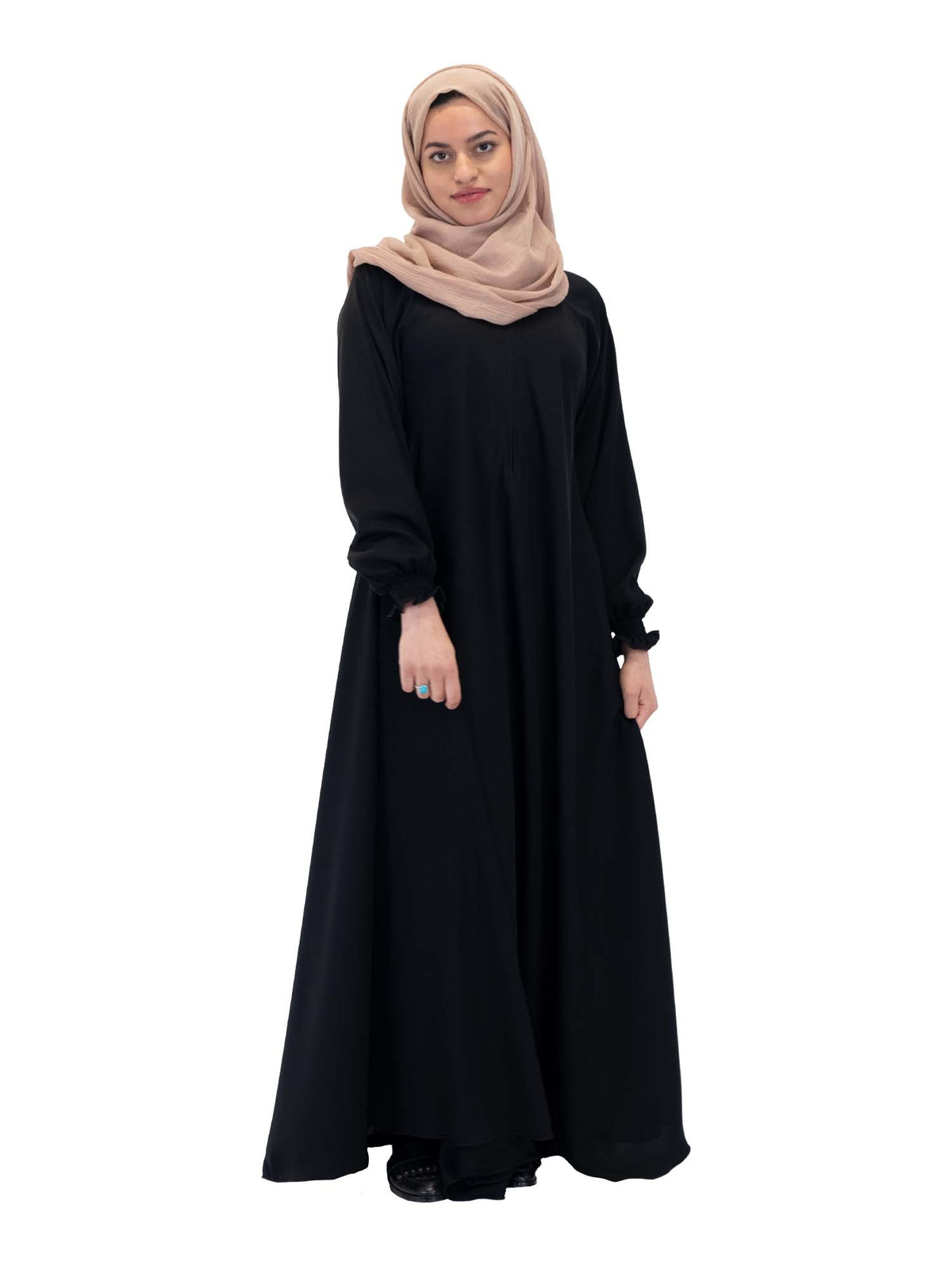 Black Side Zip Abaya, 5