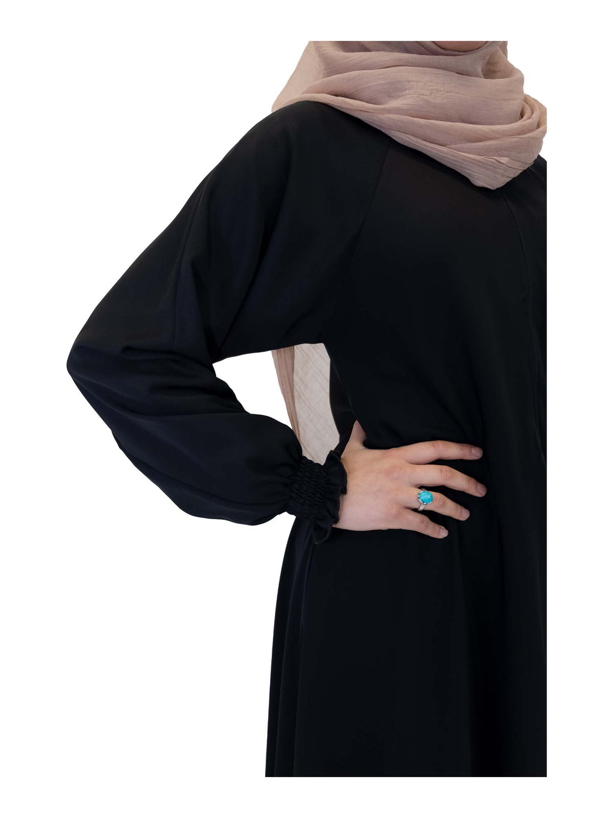 Black Side Zip Abaya, 7