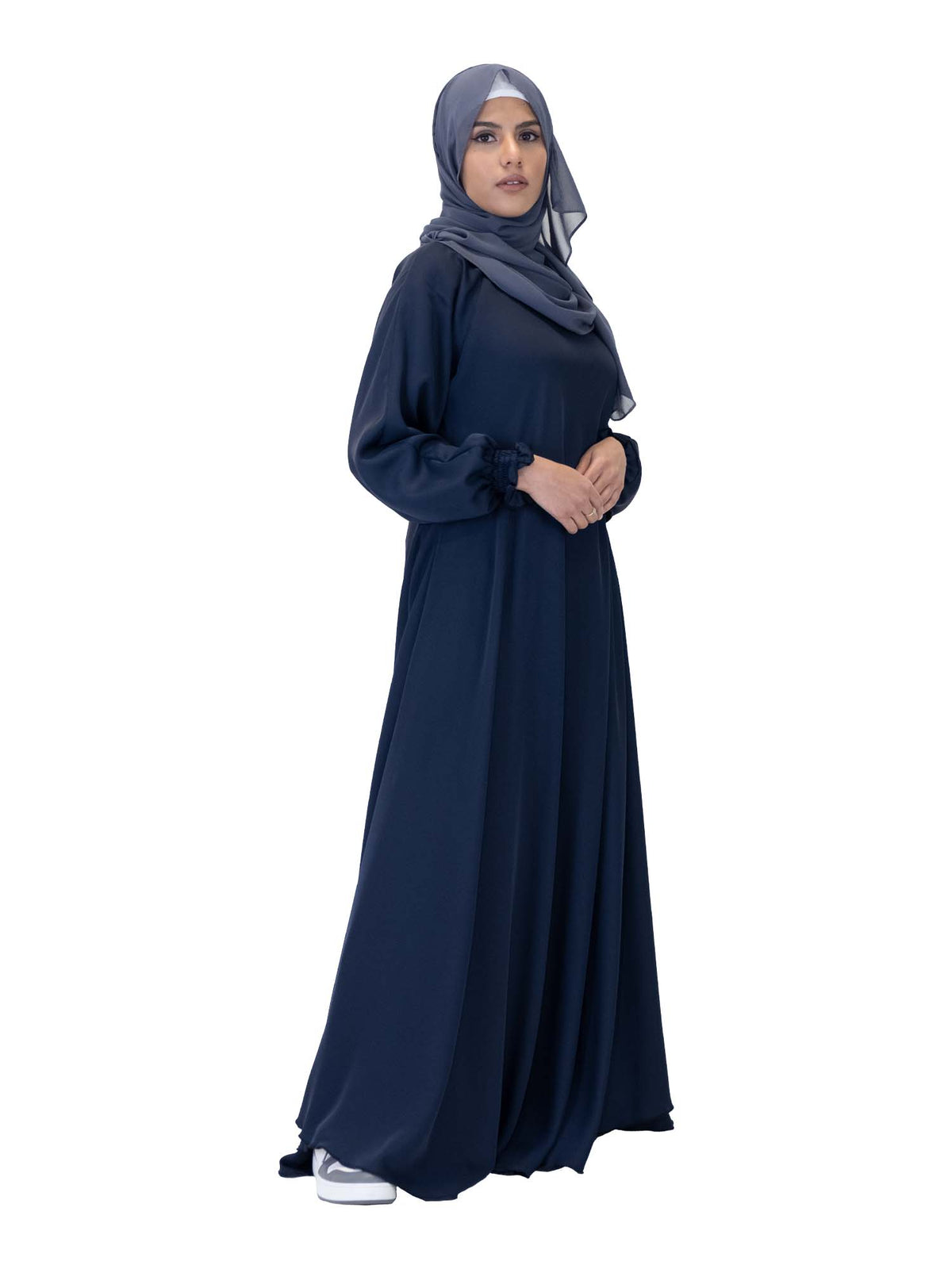 Navy Side Zip Abaya, 2