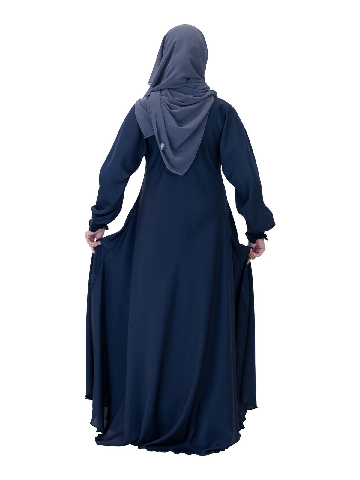 Navy Side Zip Abaya, 3