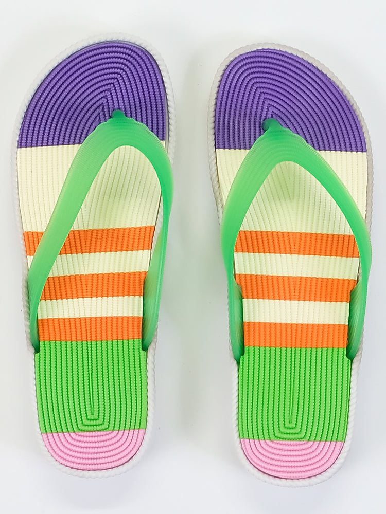 Women's Slippers - Multicolour - Stripes - Islamic Impressions