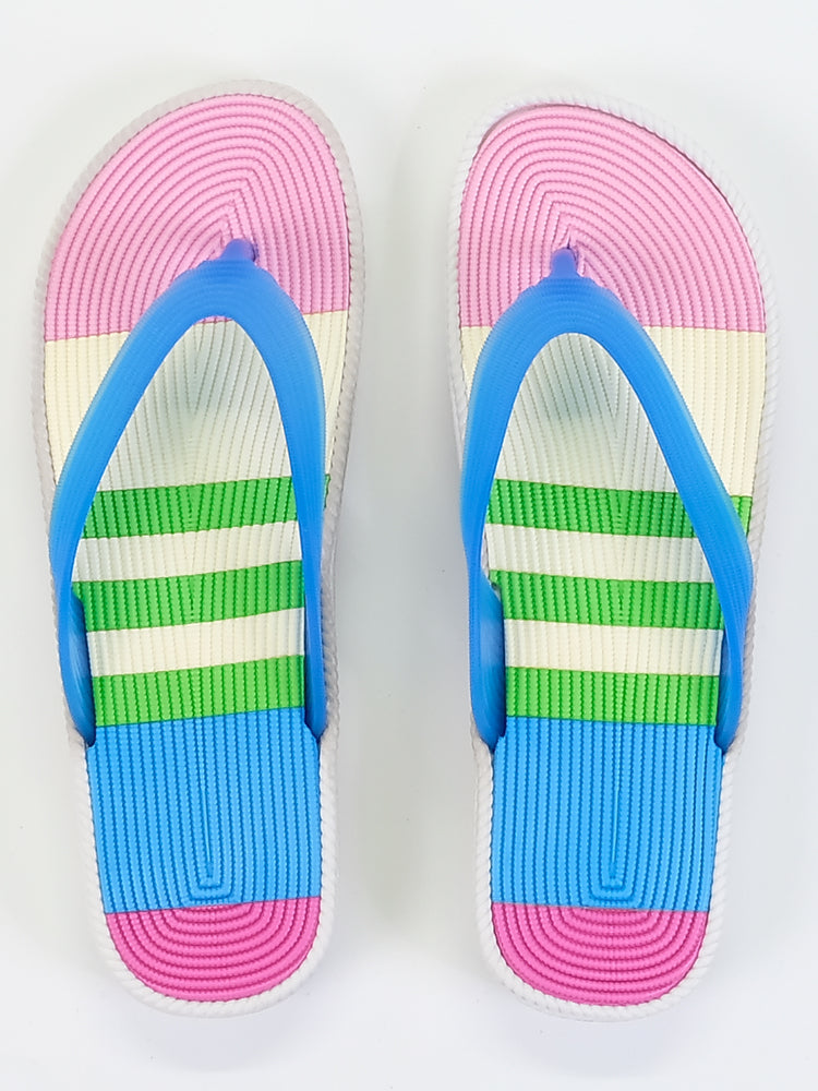 Women's Slippers - Multicolour - Stripes - Islamic Impressions