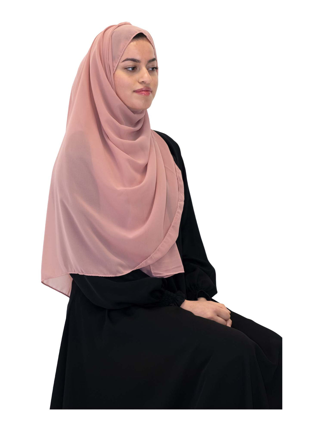 Plain Chiffon Scarf in Blush Pink, view 1