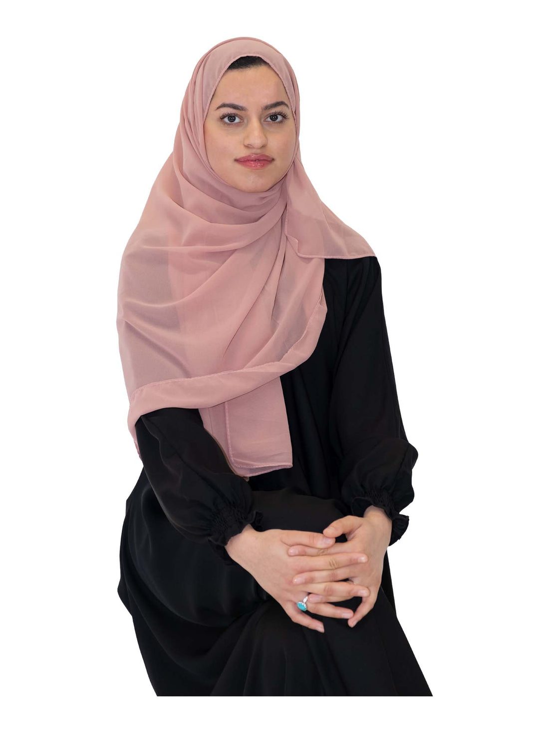 Plain Chiffon Scarf in Blush Pink, view 2
