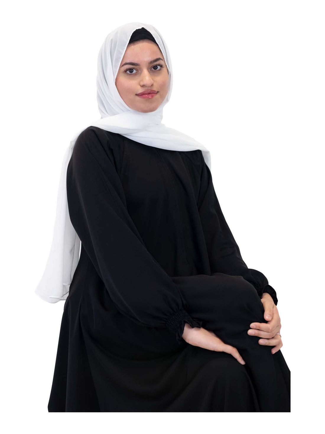 Plain Chiffon Scarf in Cream, view 3