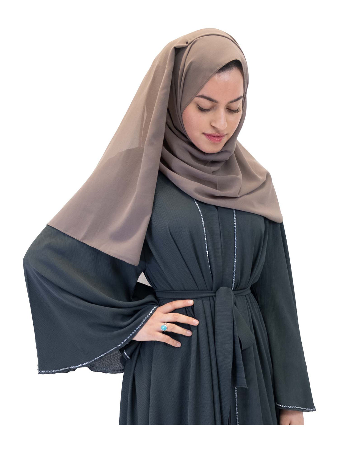 Plain Chiffon Scarf in Mocha, view 2