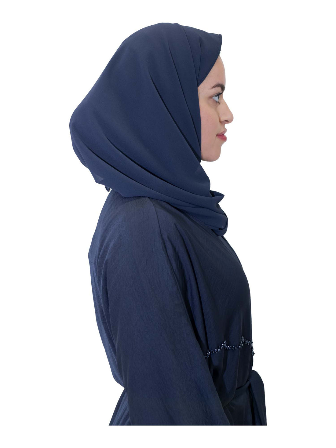 Plain Chiffon Scarf in Navy, view 2