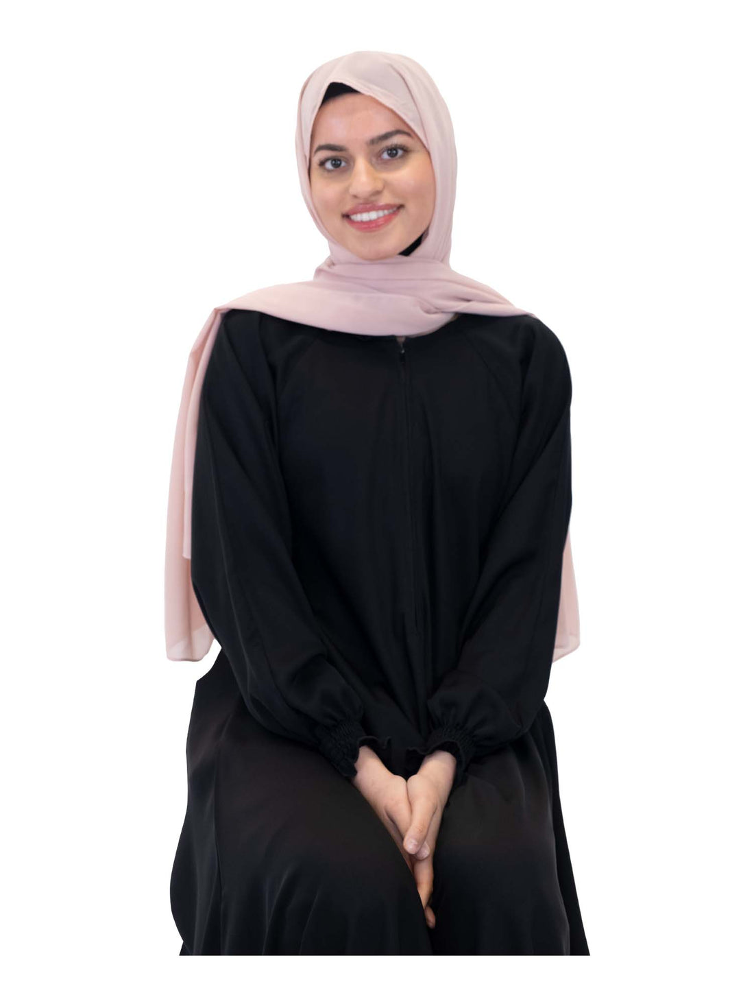 Plain Chiffon Scarf in Nude Pink, view 3