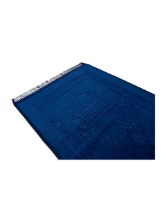 Navy large velvet prayer mat surface detail