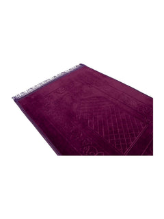 Purple large velvet prayer mat surface detail