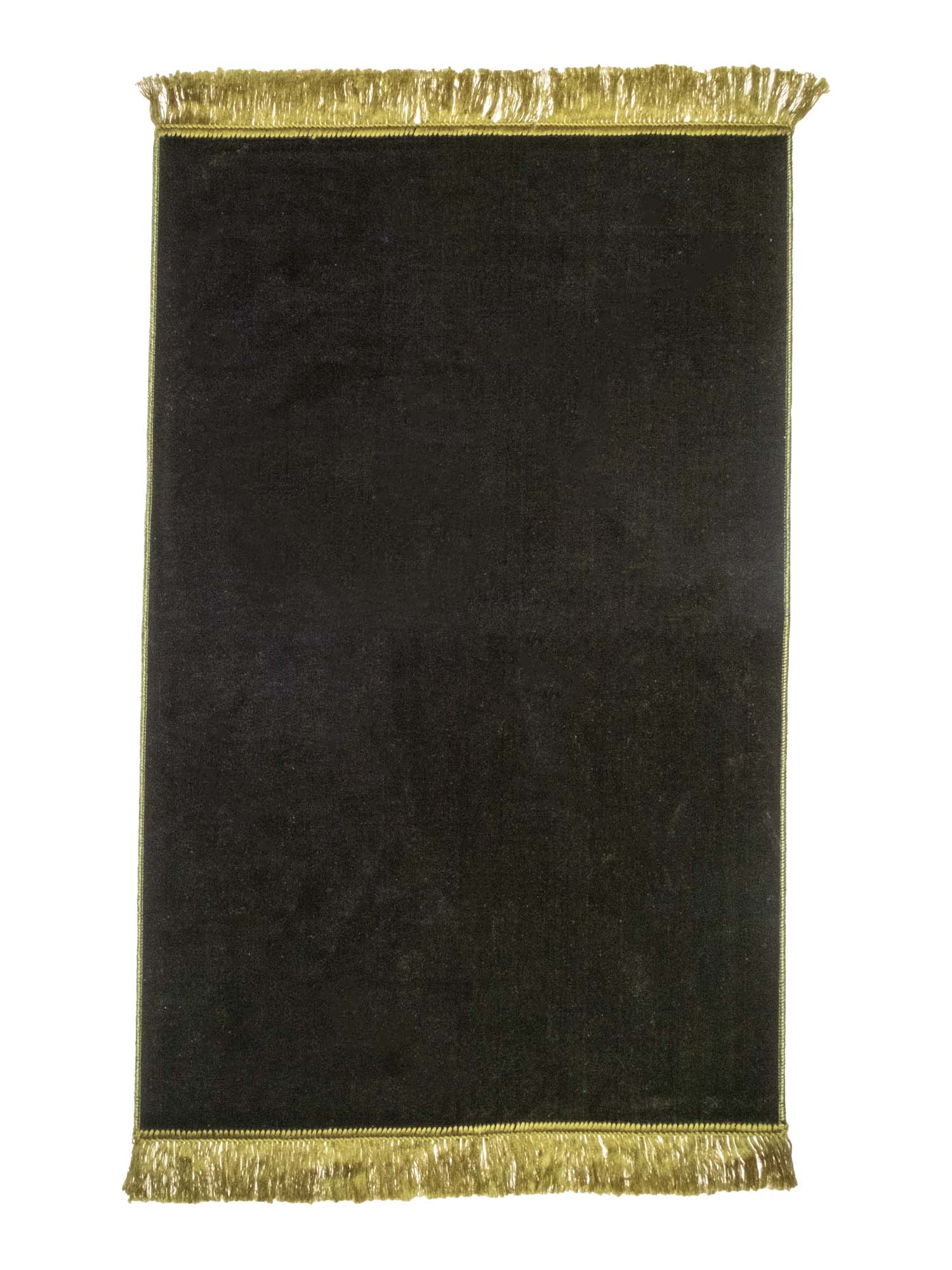 Green plain velvet prayer mat, full view
