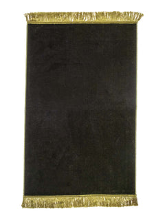Green plain velvet prayer mat, full view