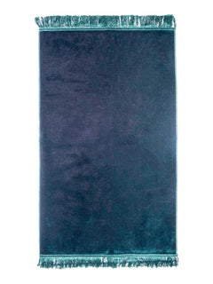 Dark green plain velvet prayer mat, full view