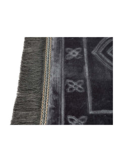 Grey memory-foam prayer mat border detail