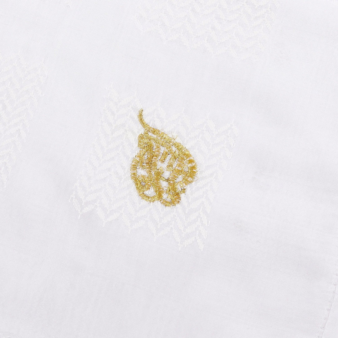 Men's Arabian Style Scarf With Gold Embroidery