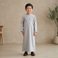Islamic Impressions Boy's Omani Tassel Thobe - Platinum Grey thumbnail