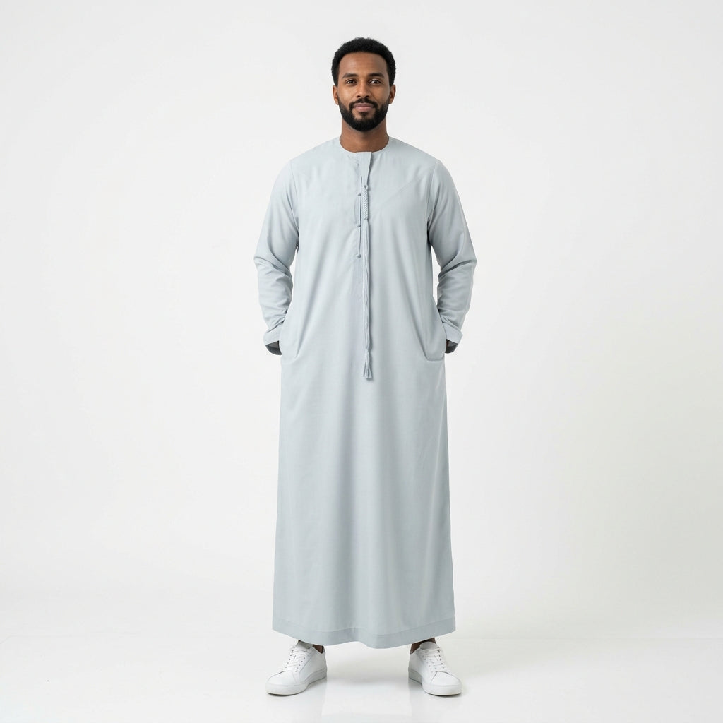 Islamic Impressions Omani Tassel Thobe - Light Blue