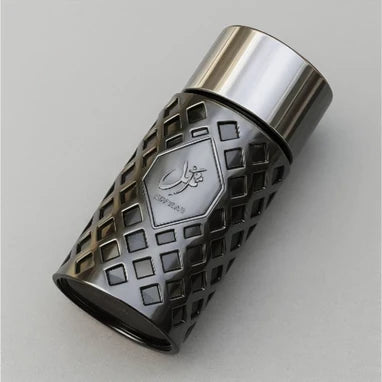 Angled silver fragrance bottle representing the Health and Beauty collection