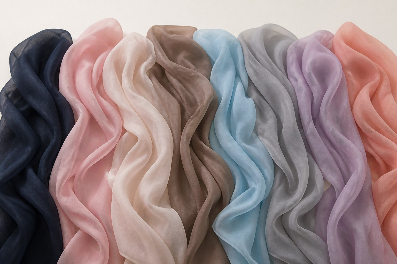 Plain chiffon scarves in stocked colours