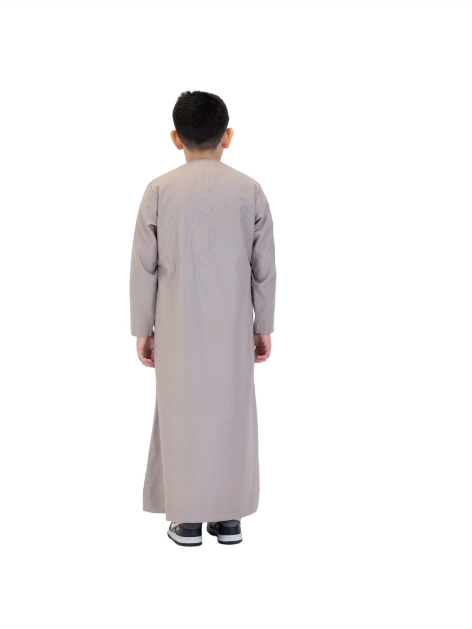 Islamic Impressions Boy's Omani Tassel Thobe in Beige — Studio view