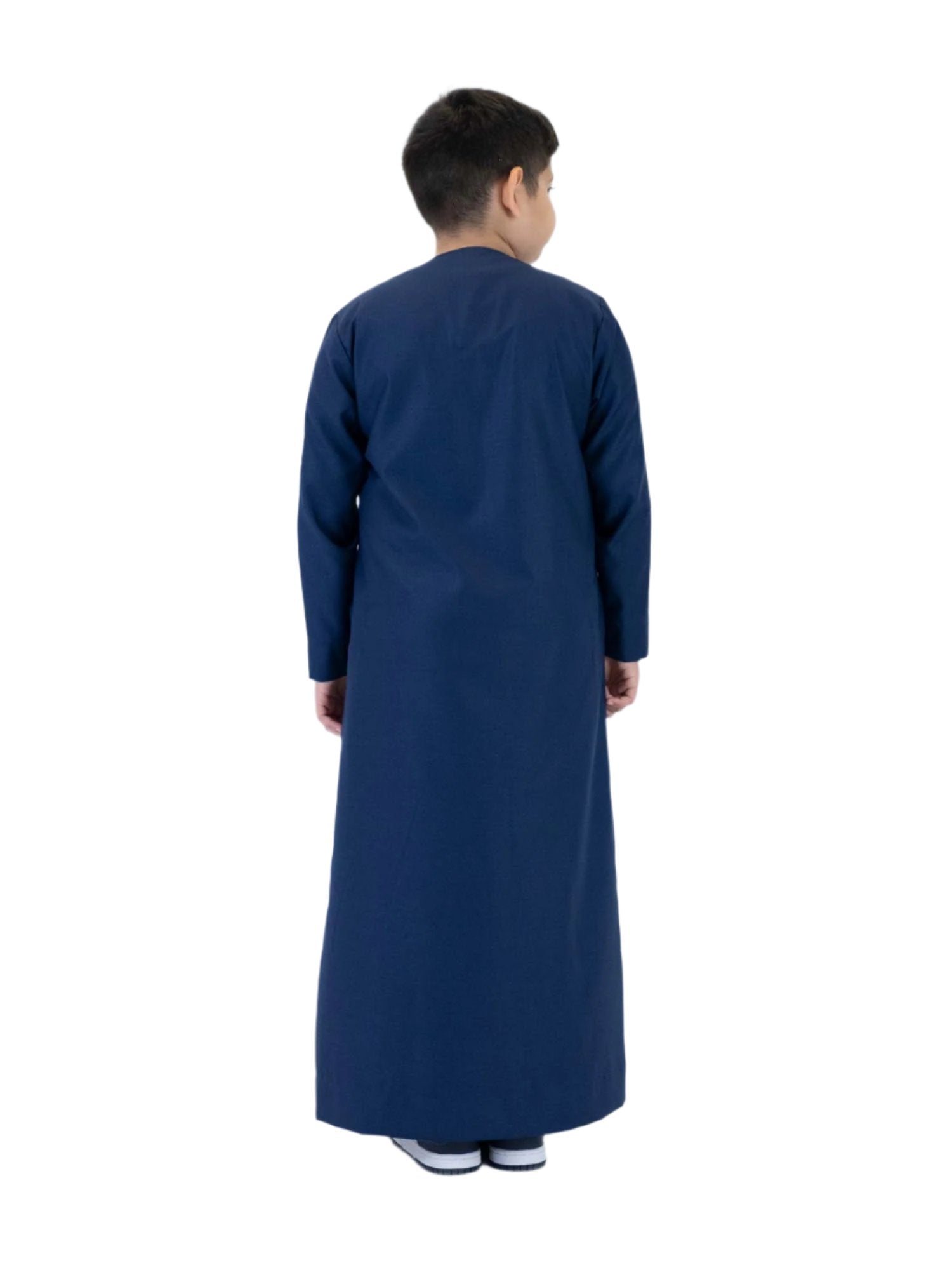 Islamic Impressions Boy's Omani Tassel Thobe in Navy — Studio view
