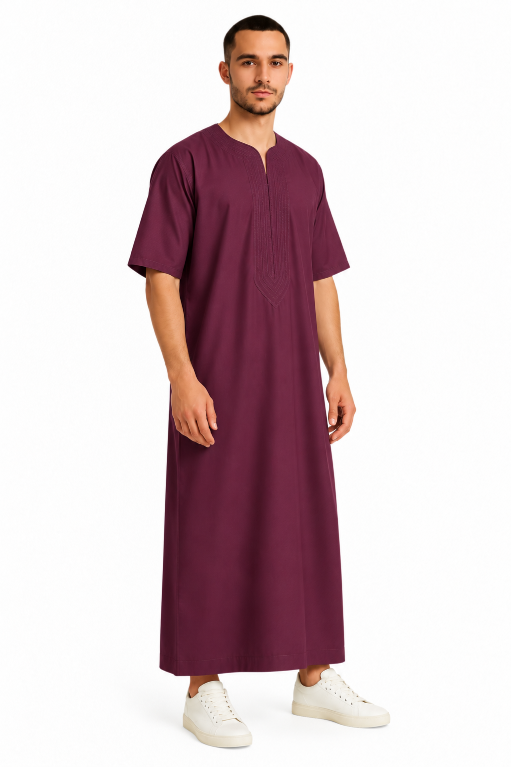 Maroon Moroccan Thobe, product view 2