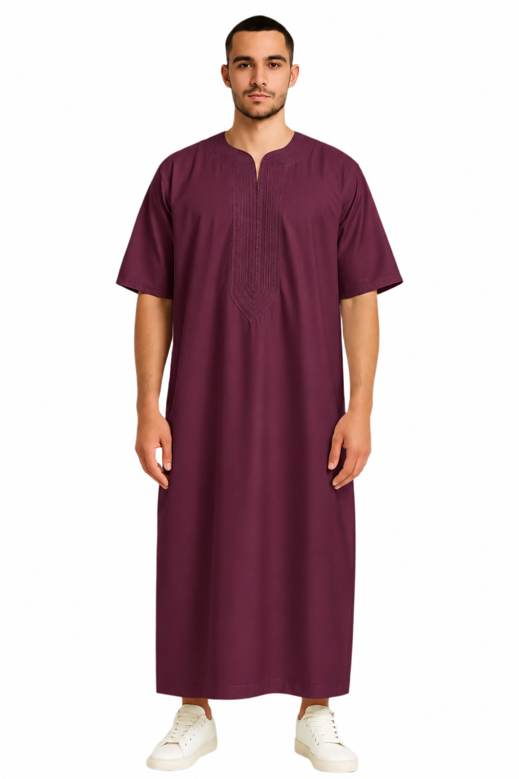 Maroon Moroccan Thobe, product view 1