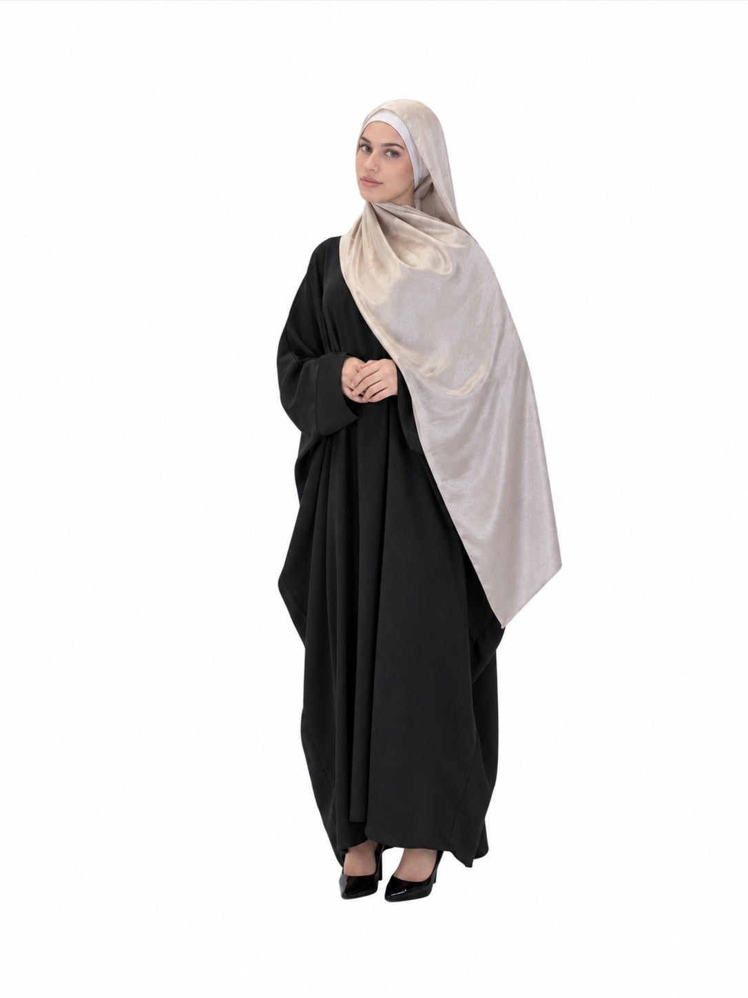 Lisbon Batwing Abaya - Black generated colour preview, view 1