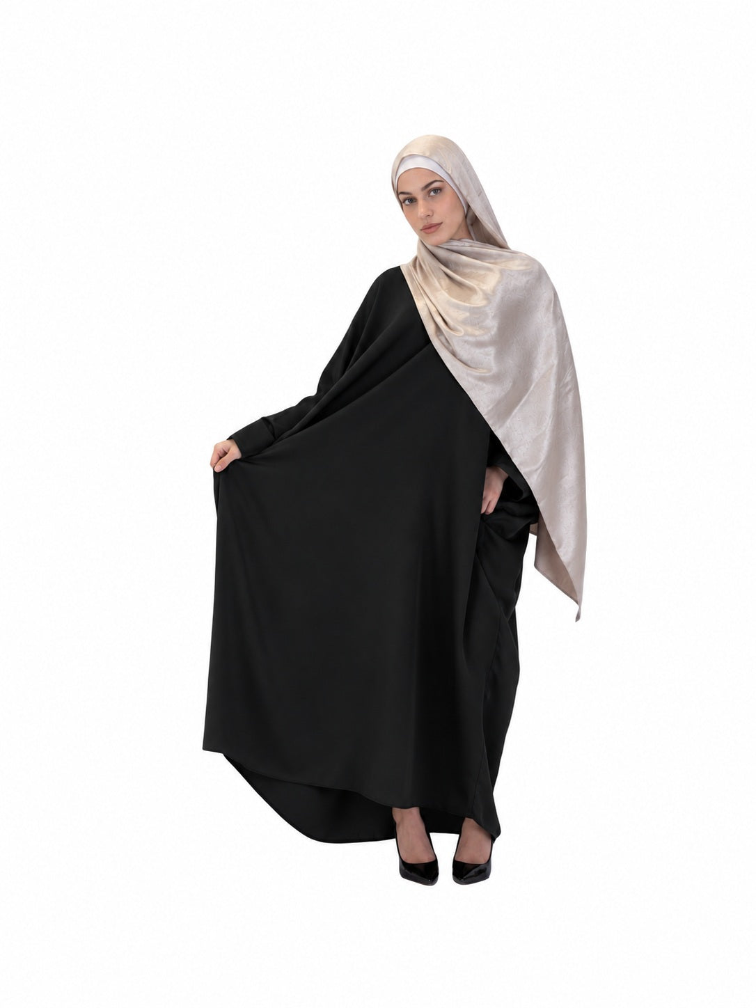 Lisbon Batwing Abaya - Black generated colour preview, view 2