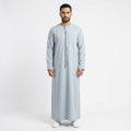 ثوب عماني انطباعات إسلامية مع شرابة - كم طويل - Light Blue thumbnail